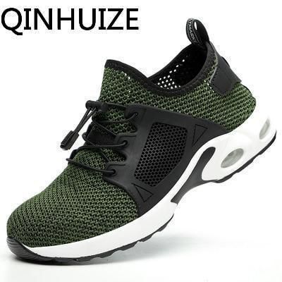 The New Men's Puncture-Proof Steel Toe Work Safety Shoes Black Mesh Cloth Wear-resisting Men's Work Shoes Boots