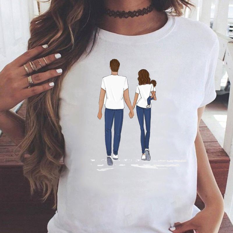 Women Graphic Love Family 90s Son Sweet Cute Mama Mom Mother Summer Cartoon Print Female Clothes Tops Tees Tshirt T-Shirt