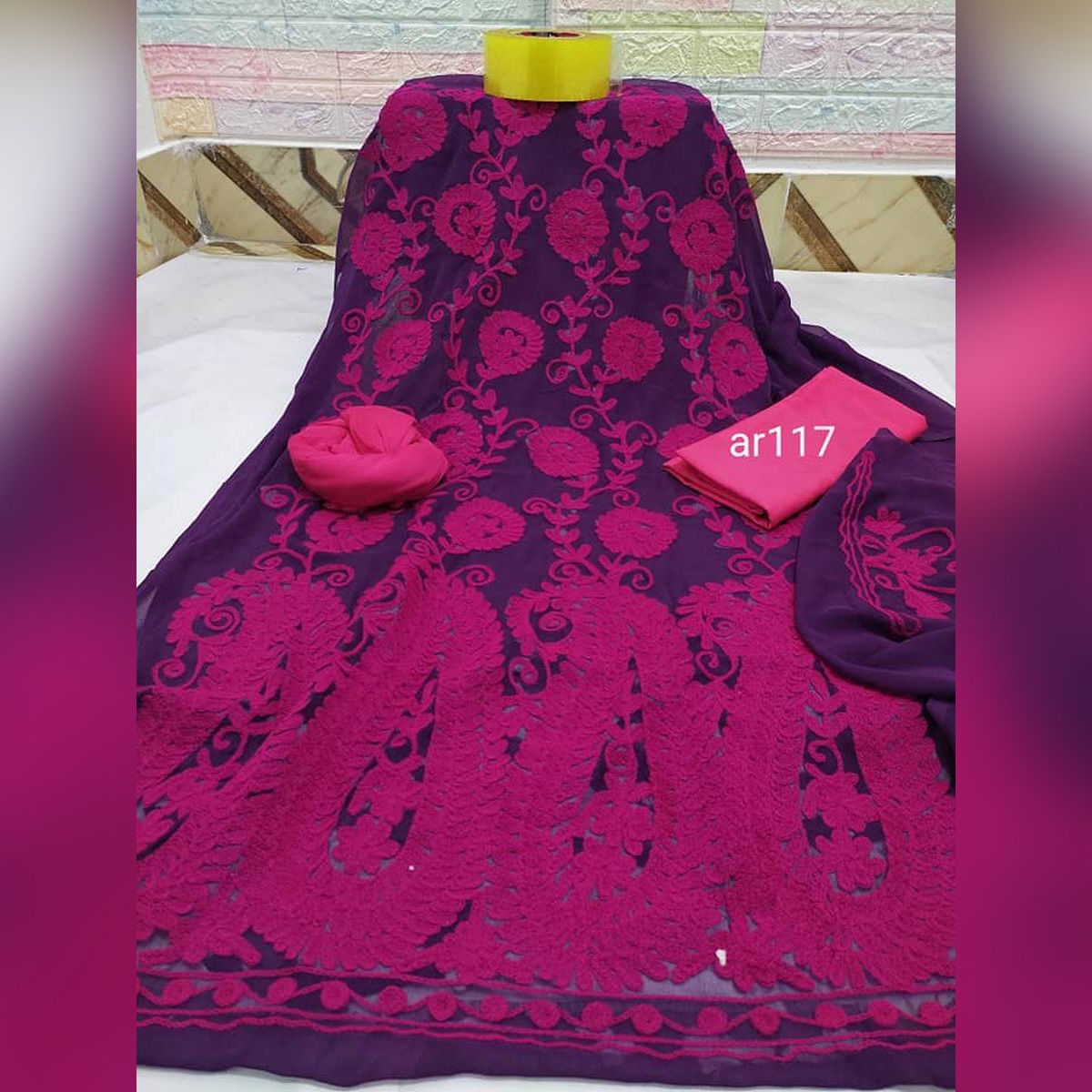 Indian Unstitched Georgette/Jorjet Salwar Kameez For Women {3 Piece}