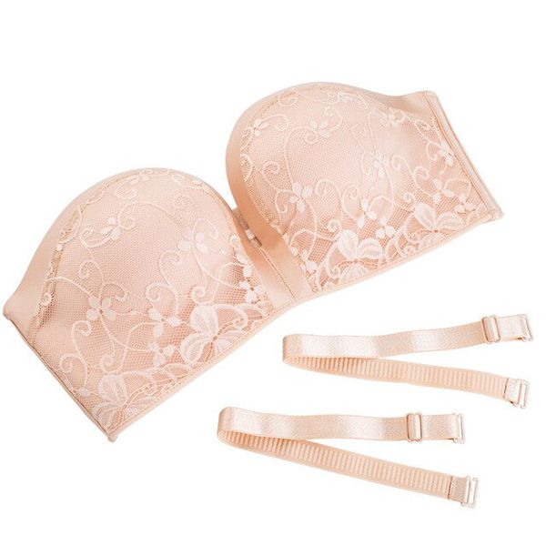 Jerrinut Strapless Bra  Lace Push Up Bralette Bras For Women Underwear Wedding Invisible Bra Brassiere Femme Wire Free BH