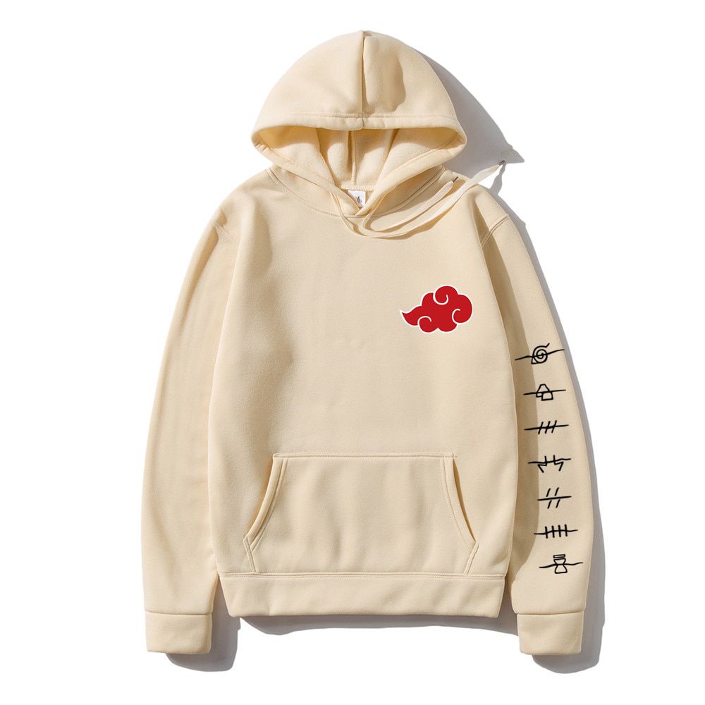 Japanese anime Akatsuki Cloud Symbols printed men's and women's hooded sweatshirt pullover street fashion clothes