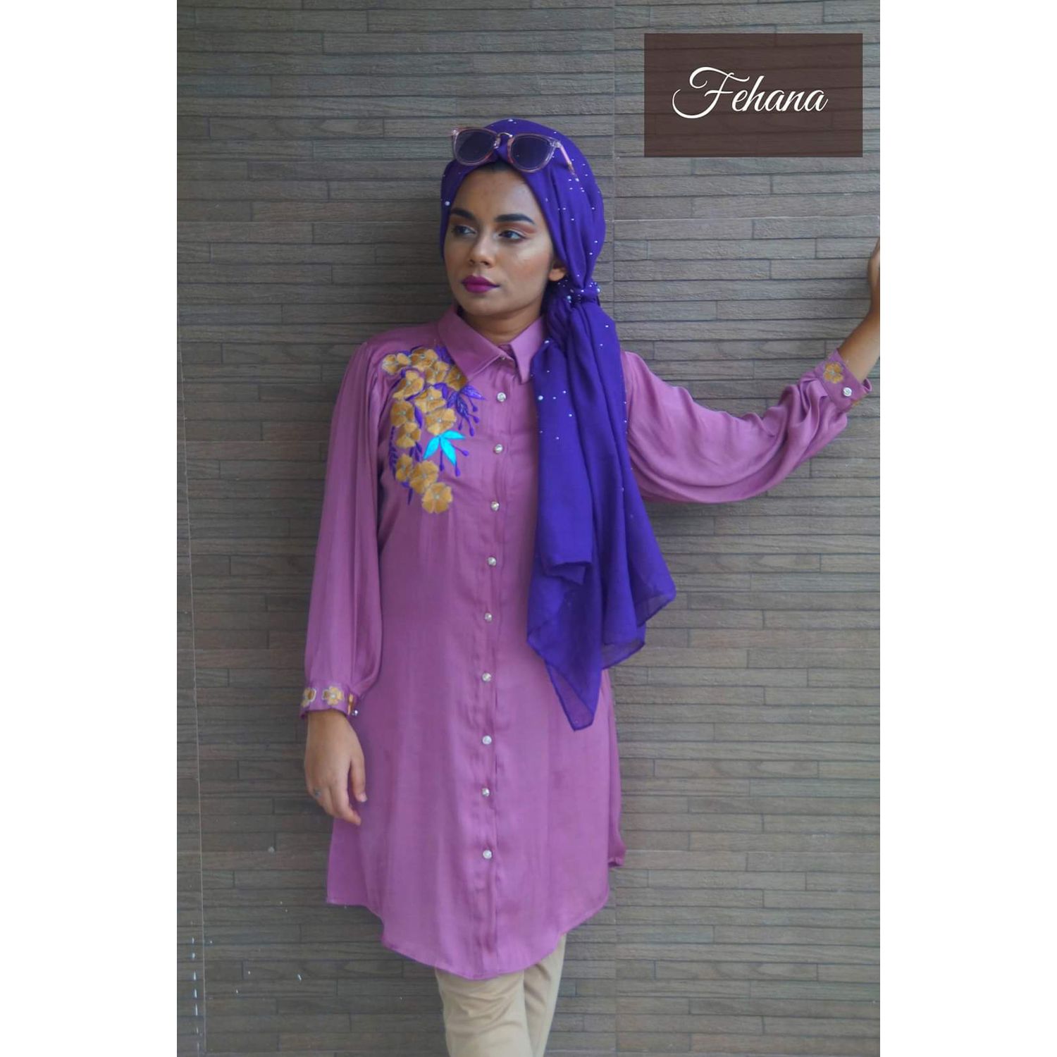 Readymade shirt for women embroidery work on soft silk