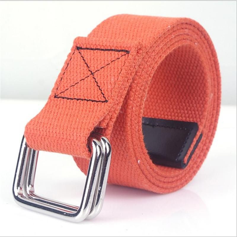SupSindy Fashion Casual men belt Double ring buckle Colorful Canvas waist belt luxury designer Jeans for women belts Top quality