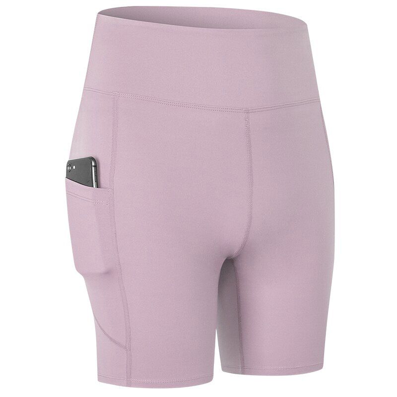 Women Gym shorts High Waist  Seamless Yoga Shorts With Pocket Cycling Sports Leggings Running Workout Fitness Short Pant