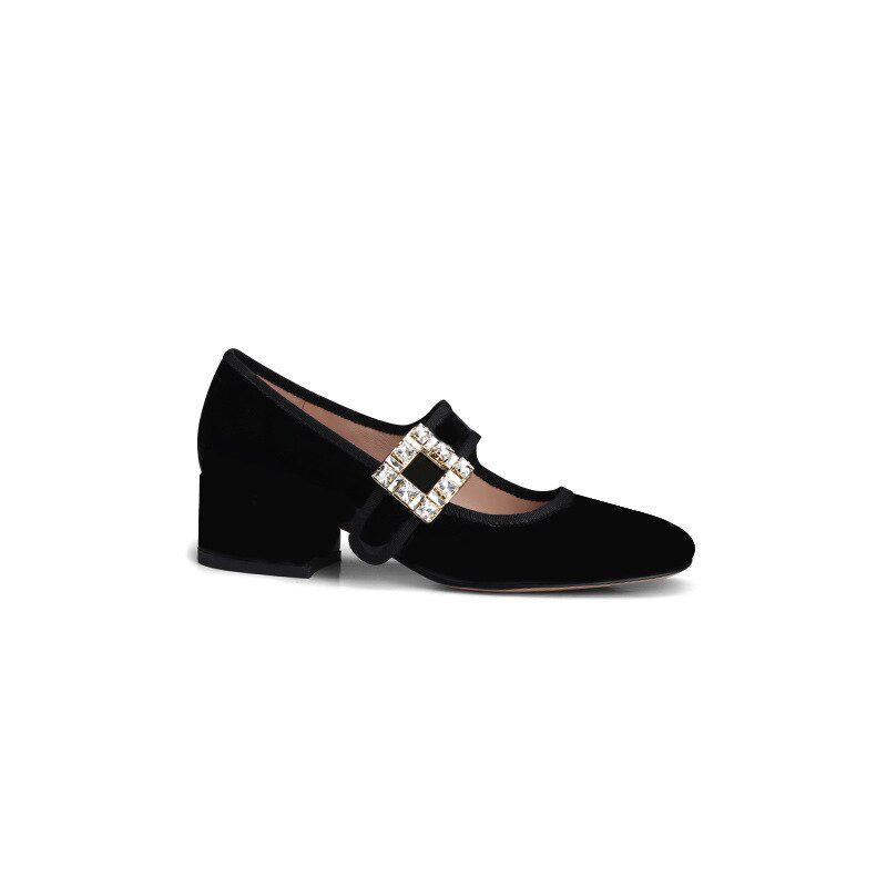 Black Women Pumps Sweet Square Toe Casual Female Flats Shoes Style Bling Low Heels Shallow Ladies Party Shoes