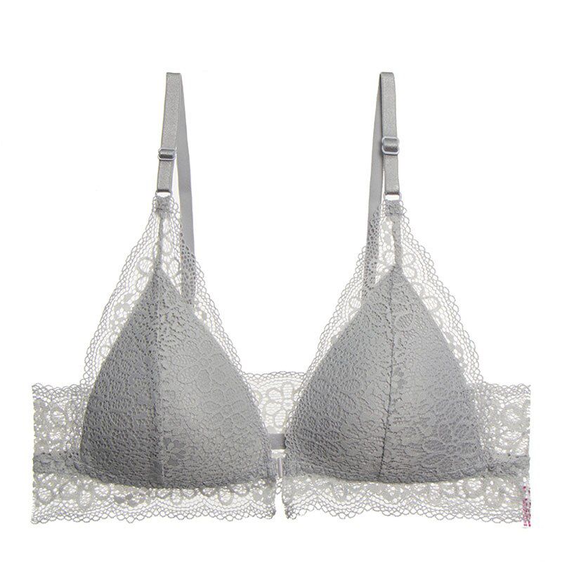 CINOON  Lace Wireless Front Closure Bra For Women  Embroidery Lingerie Push Up Bra Comfort Breathable Backless Bralette