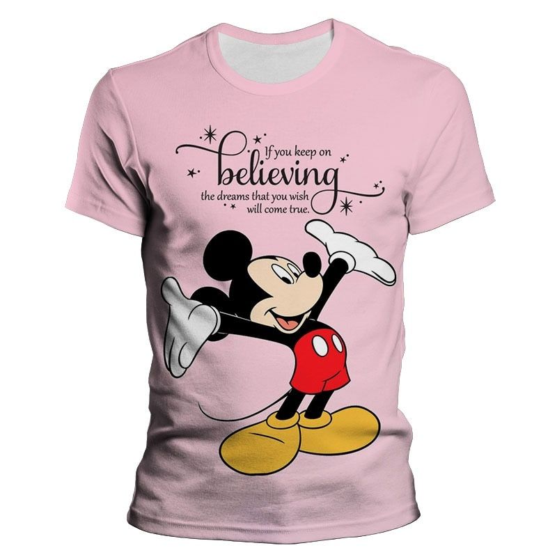 Disney Mickey Mouse Mickey Cartoon 3D Printing Harajuku Style Men's T-shirt Men's Oversized T-shirt Loose Ton Children's T-shirt