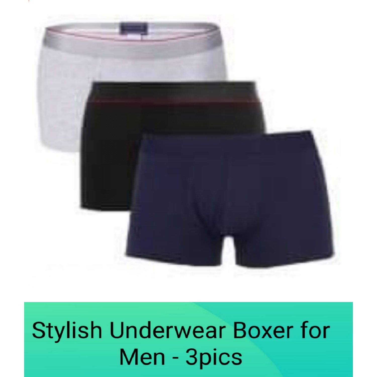 Stylish Boxer Underwear for Men - 3Pcs