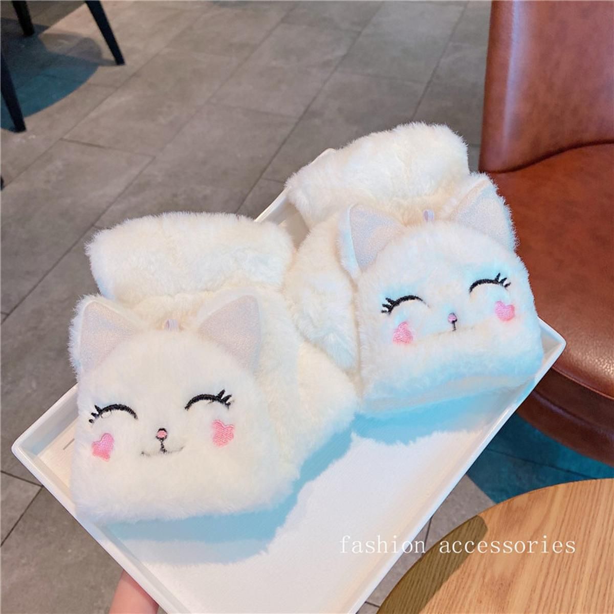 Rabbit Mittens Plush fingerless Gloves without finger Driving Glove Winter Soft Warm Thick Gloves for Women Half Finger Cute