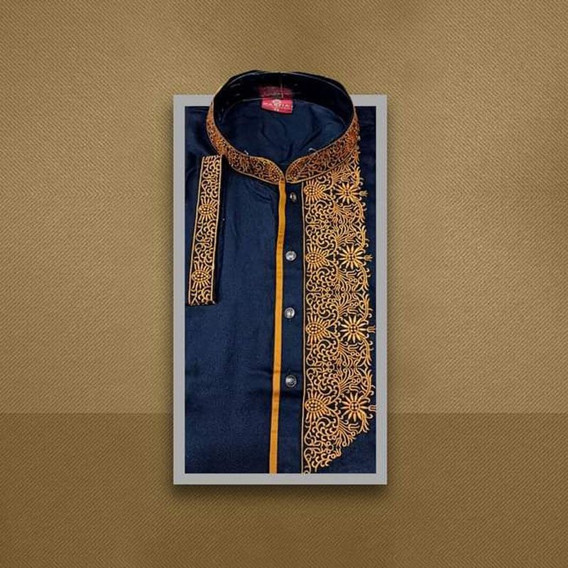 Eid special said work Slim fitinig new premium panjabi for mens