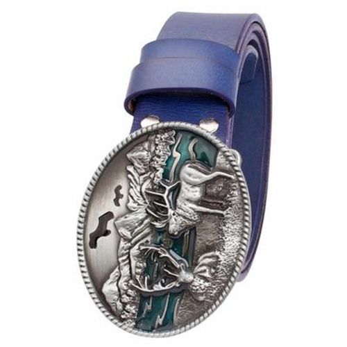 men leather belt cowboy elk buckle belt north American Moose design Leather belt drop shipping