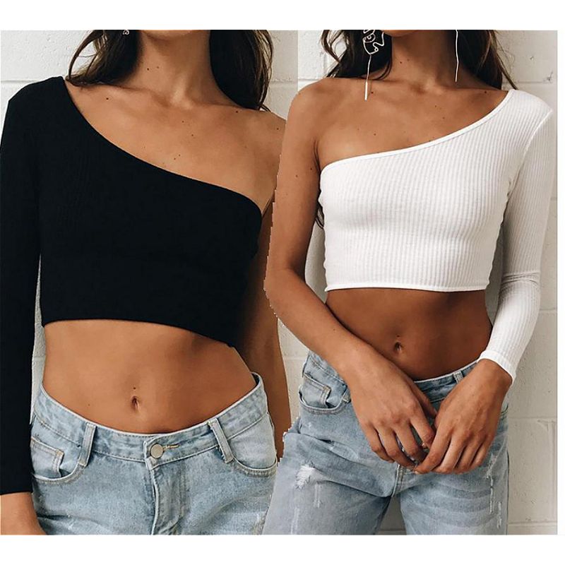 Women Off Shoulder Crop Tops Sleeveless Shirt Blouse T-shirt Crop Top