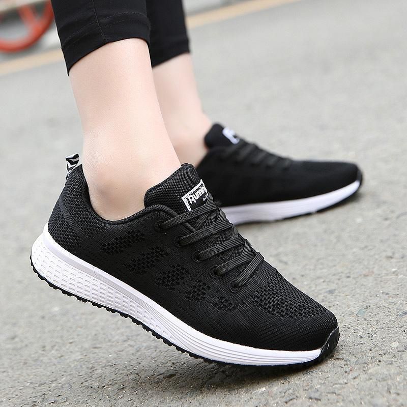 Shoes Women Sports Running Shoes Fiat Mesh Shoes Korean Fashion Casual Shoes White Knit Shoes Pure and Fresh and Contracted In The Outdoor