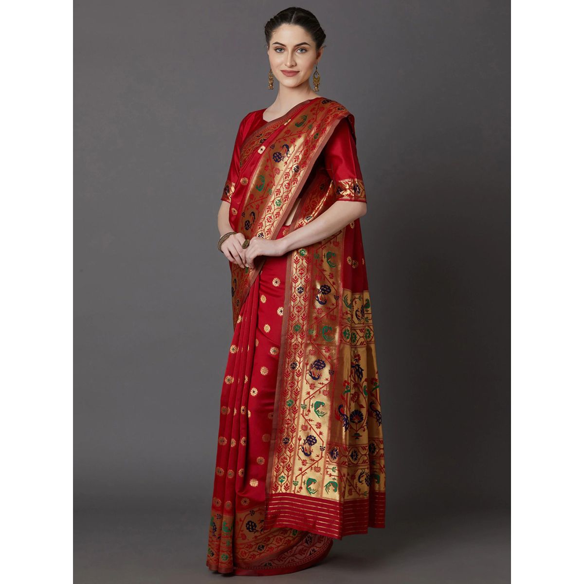 Latest Designed Exclusive Printed Silk Saree With Blouse Piece For Women-14