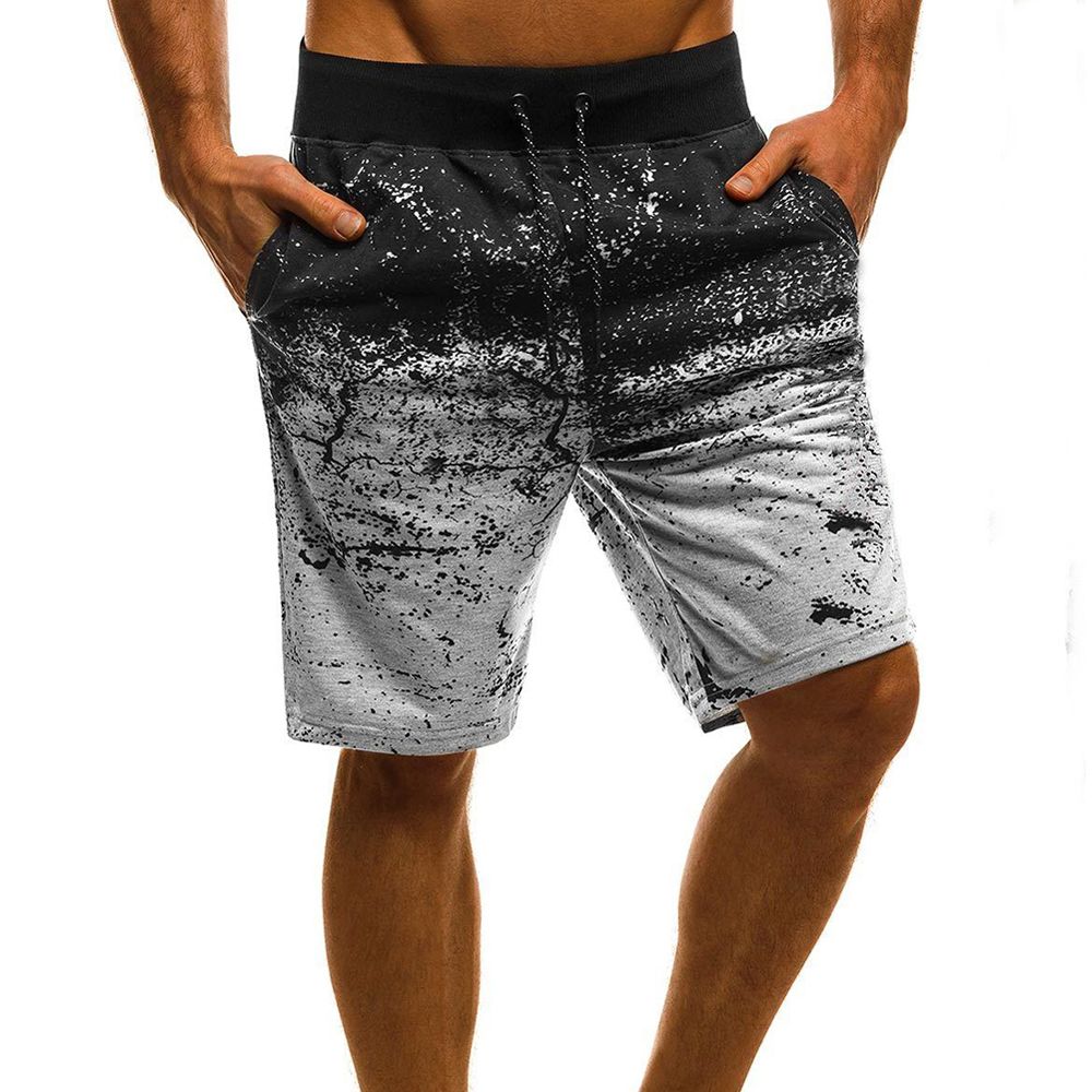 Casual Summer Sports Men Drawstring Shorts Fitness Fifth Pants Gym Trousers