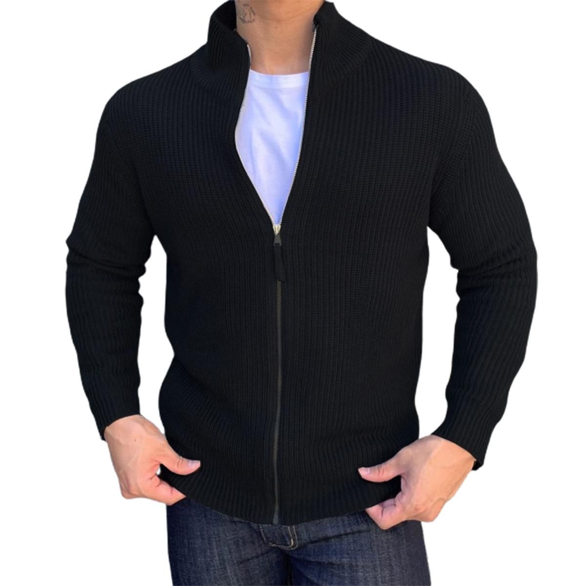 Men Sweater t Anti-shk Stand Collar Spg Jket