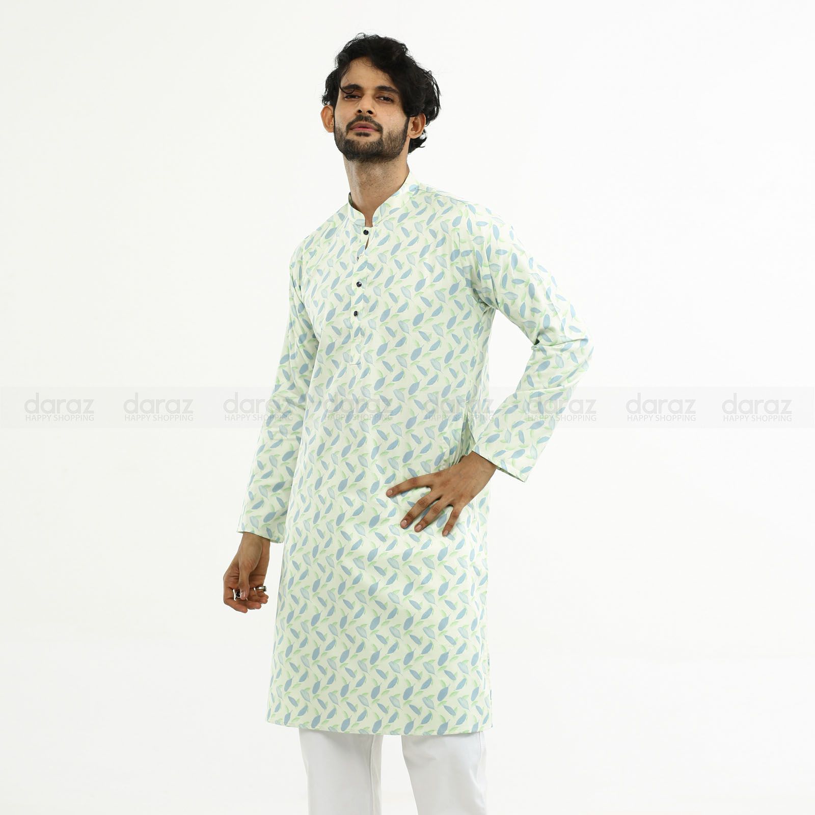 Indian Coton Off White Panjabi For Men's