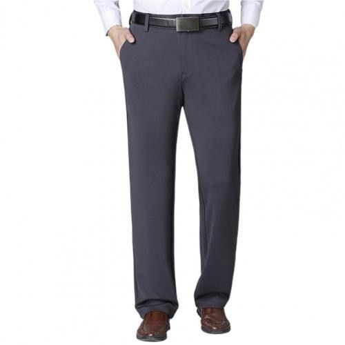Men Pants Casual Pants Business Trousers Male Stretchy Pants Spring Autumn Mid Waist Straight Loose Trousers Business Trousers