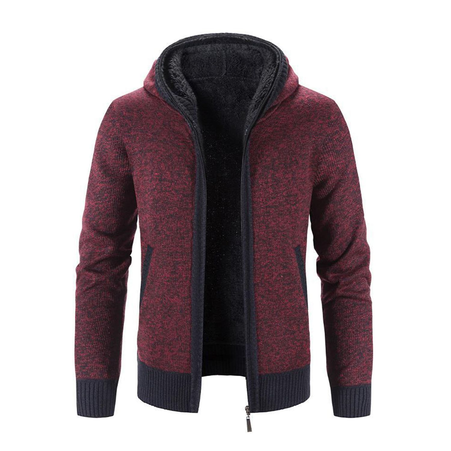 Sweater Coat Long Sleeve Hooded Warm Male Cardigan Sweater