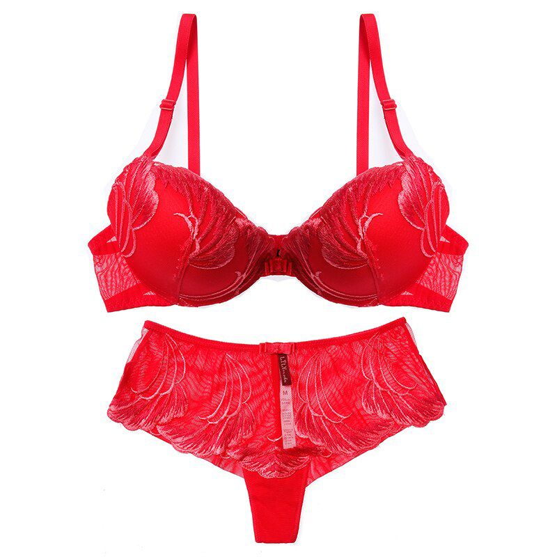 Lilymoda  Women Hot Ladies Brassiere Briefs Bra Underwear Push Up Embroidery Bra Panty Lingerie Set Thongs Seamless Panties