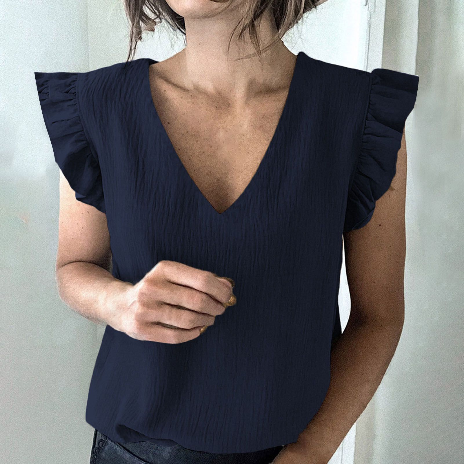 Women Shirt Sleeveless Tament Slim-fitting T-shirt