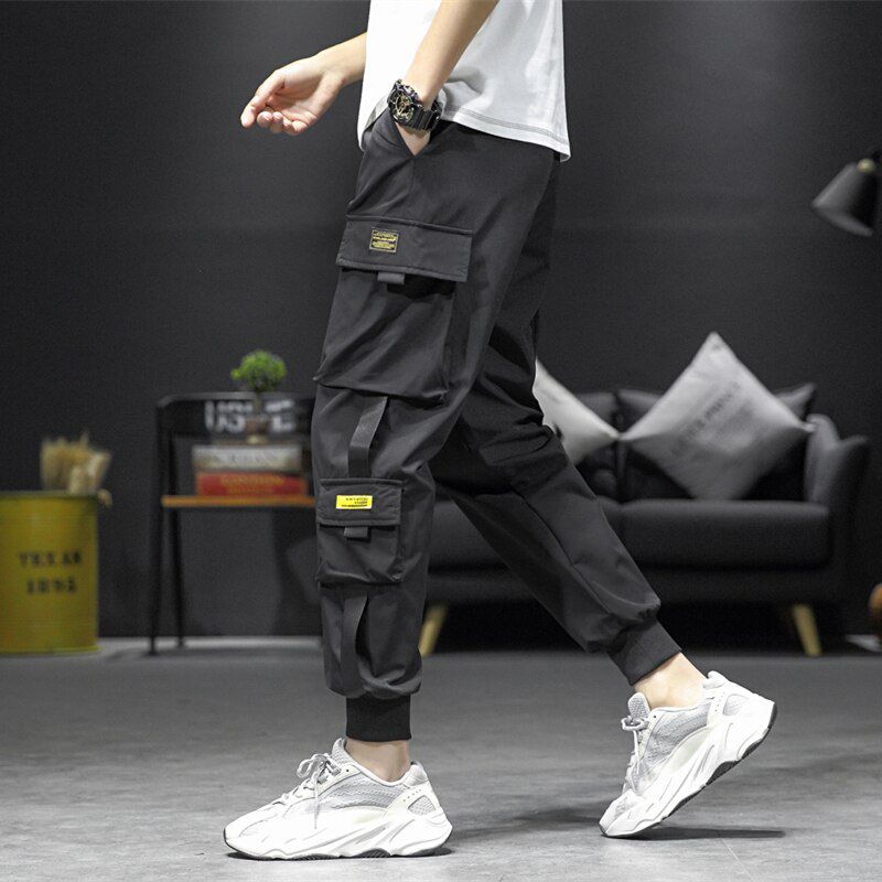 Fashion Men Streetwear Pants Cargo Pants  Hop With Side cket Trousers Joggers Pants For Men