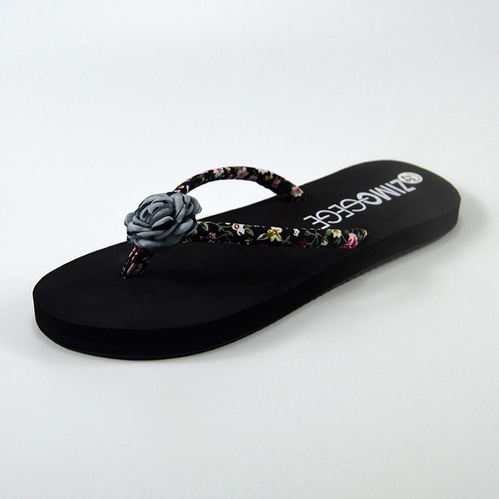 【ALLGOOD】Women's Fashion Korean Style Floral Wedges Non-slip Flat Heel Flip-flops house slippers Shoes 36-40 womenshoes