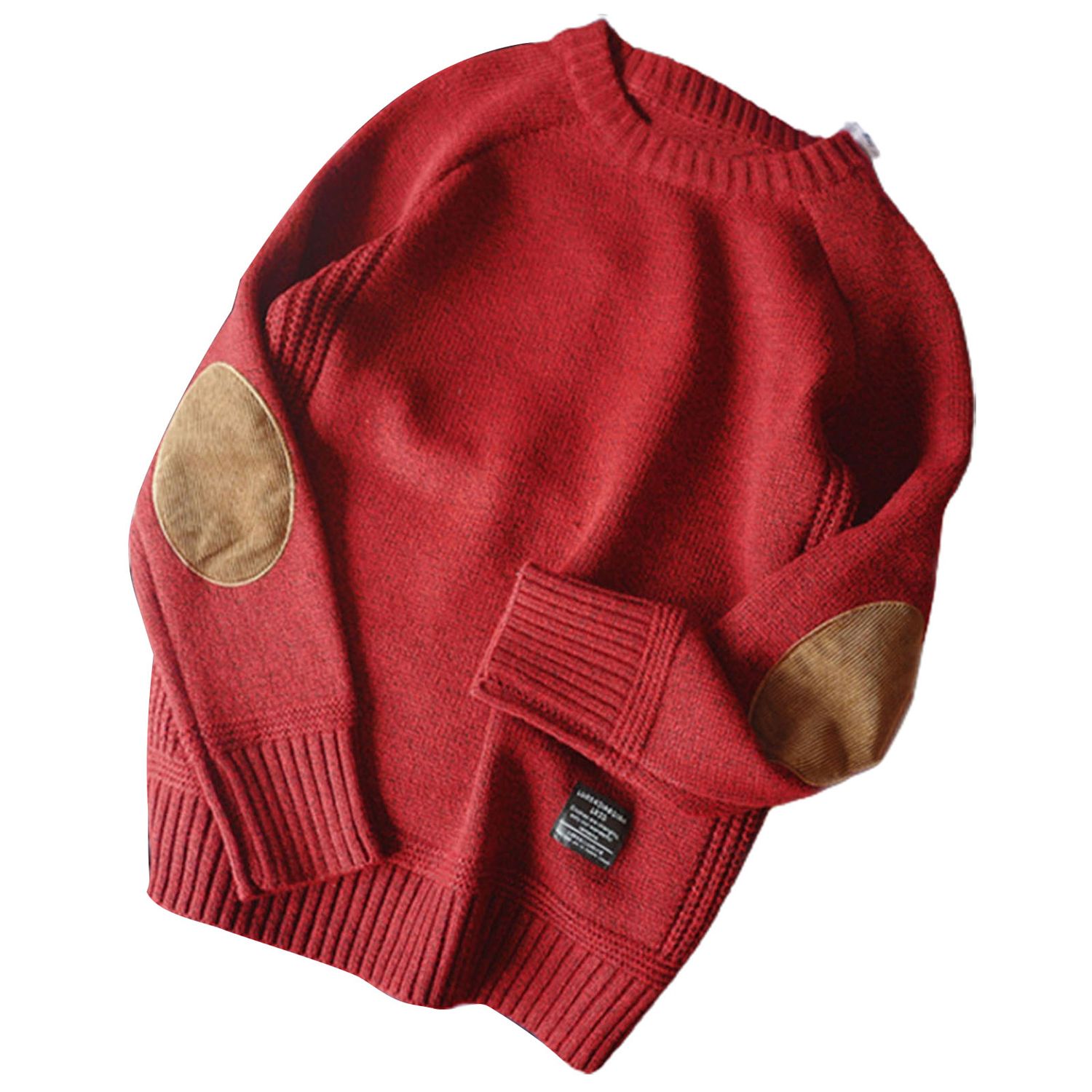 Autumn Sweater Round Neck Crewneck Patchwork Sleeve Winter Sweater