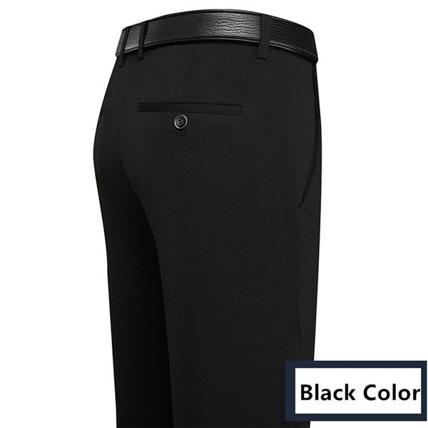 Formal Pants Men Thick Autumn Black Blue Grey Elastic Stretch Bussiness Loose Suit Big Plus Size 46 48 50 52 Office Trousers