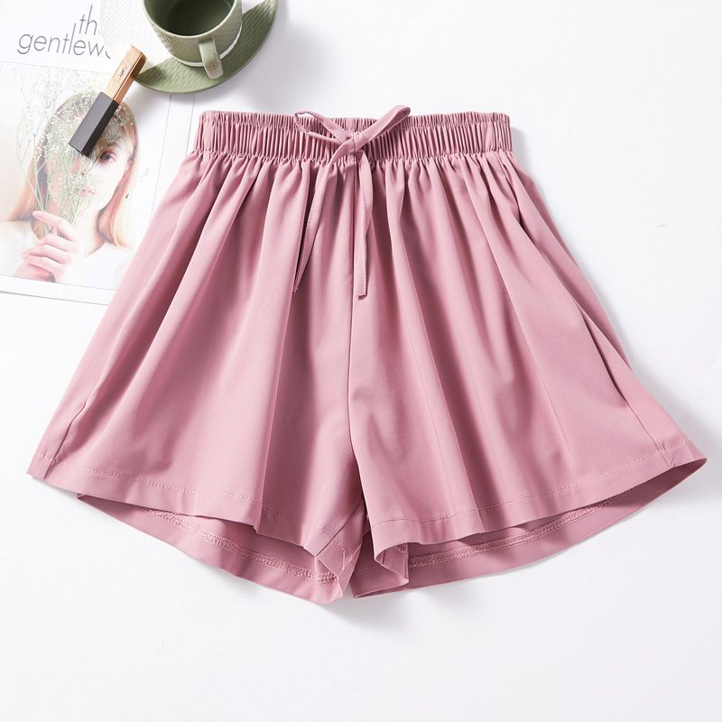 6 Colors Summer Shorts Elastic High Waist Wide Leg Chiffon Casual Loose Short Pants for Women