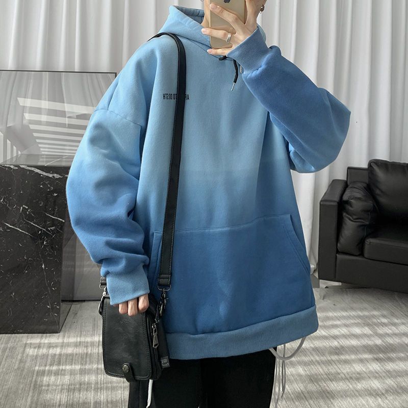 Gradients Korean Men Hoodies Autumn Winter Men's Hooded Sweatshirts Fashion Man Streetwear Casual Pullovers