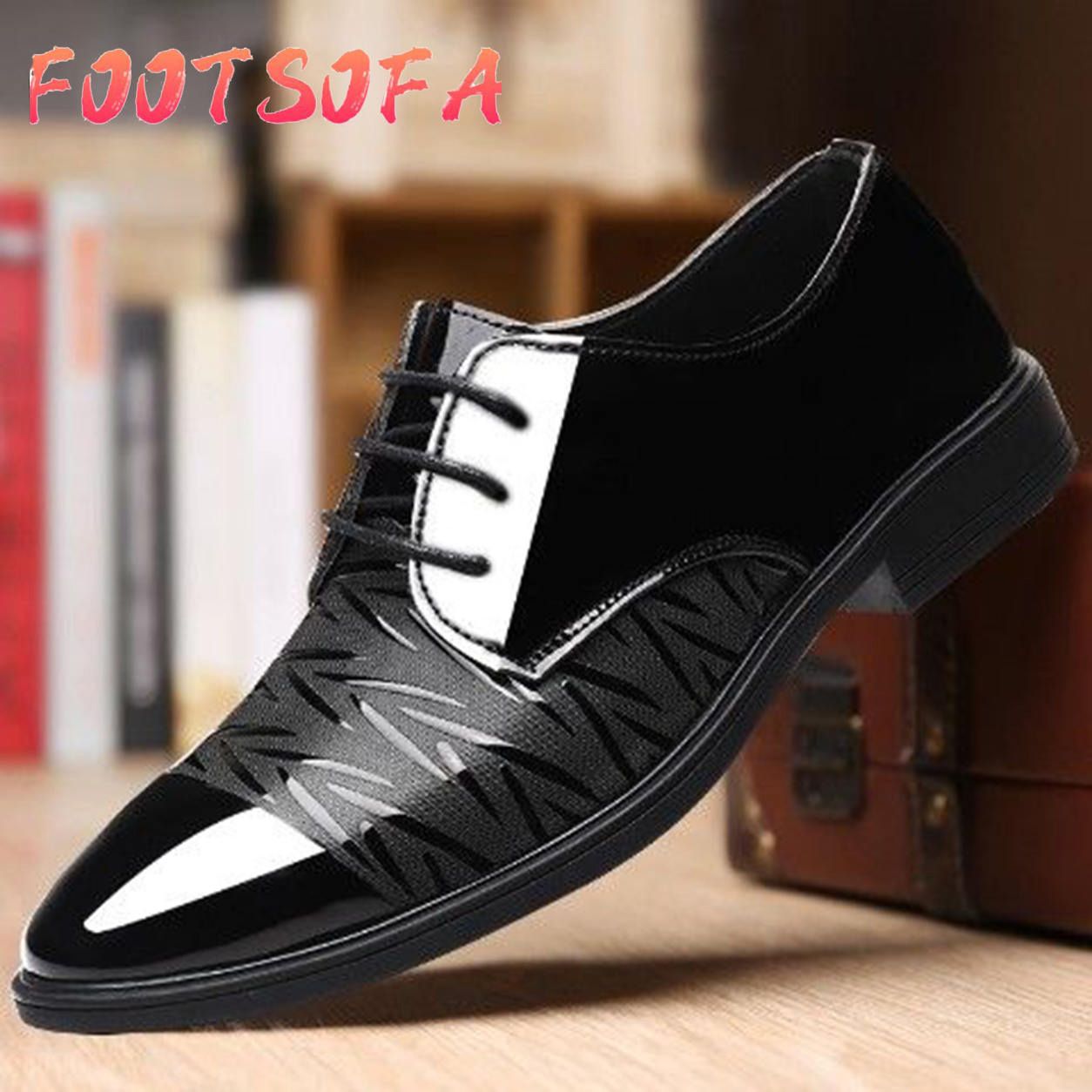 British Style Men's Shoes Best Male Black Groom Youth Business Formal Casual Shoes Man Wedding