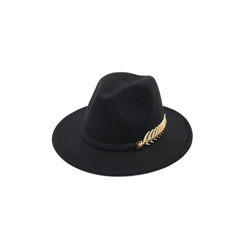 YOYOCORN  Fedoras Big Brim Hats For Women British Style Vintage Church Hats Lady Flat Brim Fedoras Autumn Winter Womens Felt Hat