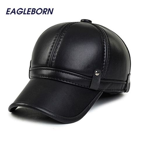 fashion mens winter 2020 warm fleece lining keep warm earflap leather for women men faux leather cap