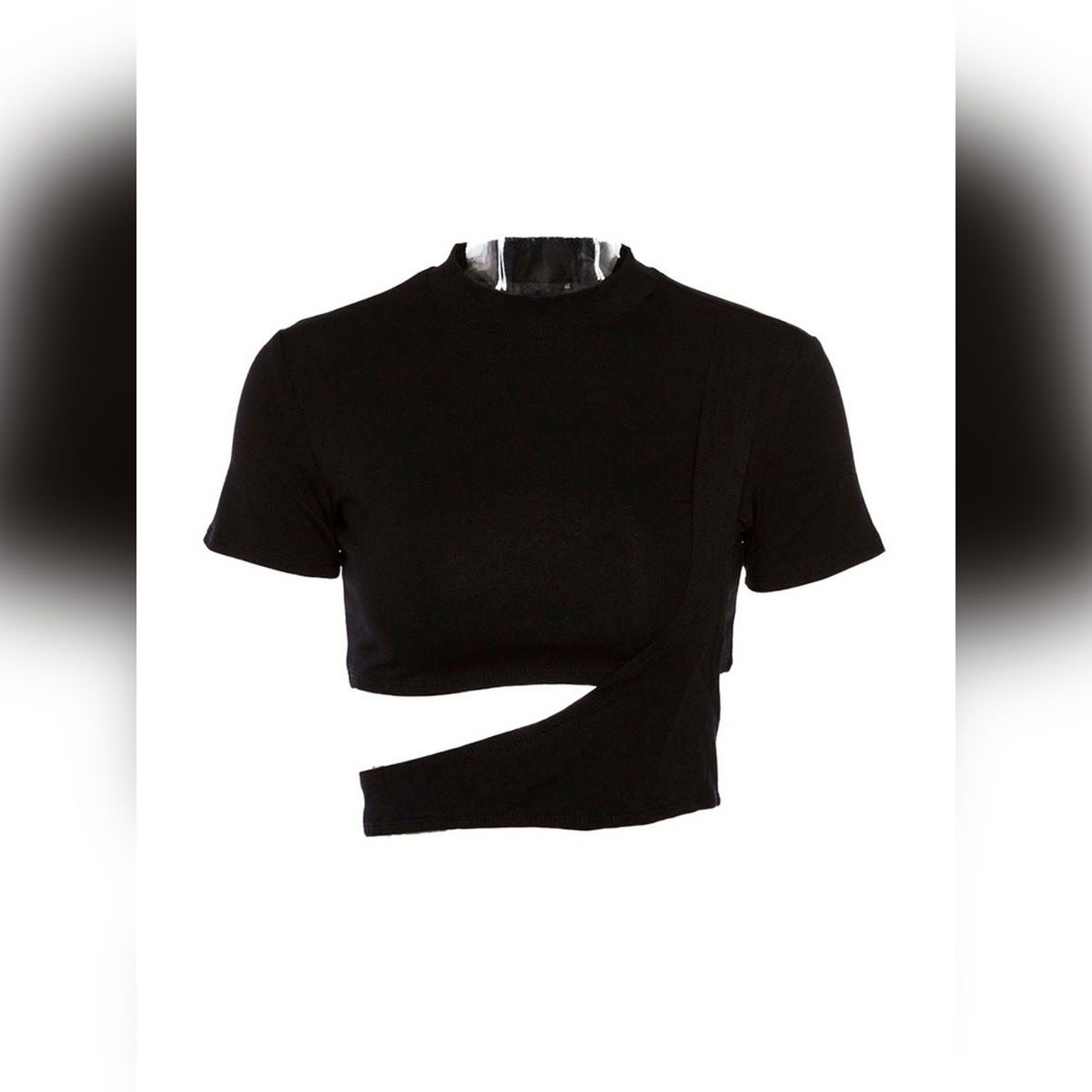 New Women’s Summer Short-sleeved Top Korean Fashion Solid Color Hollow Slim Fit Exposed Navel T-shirt