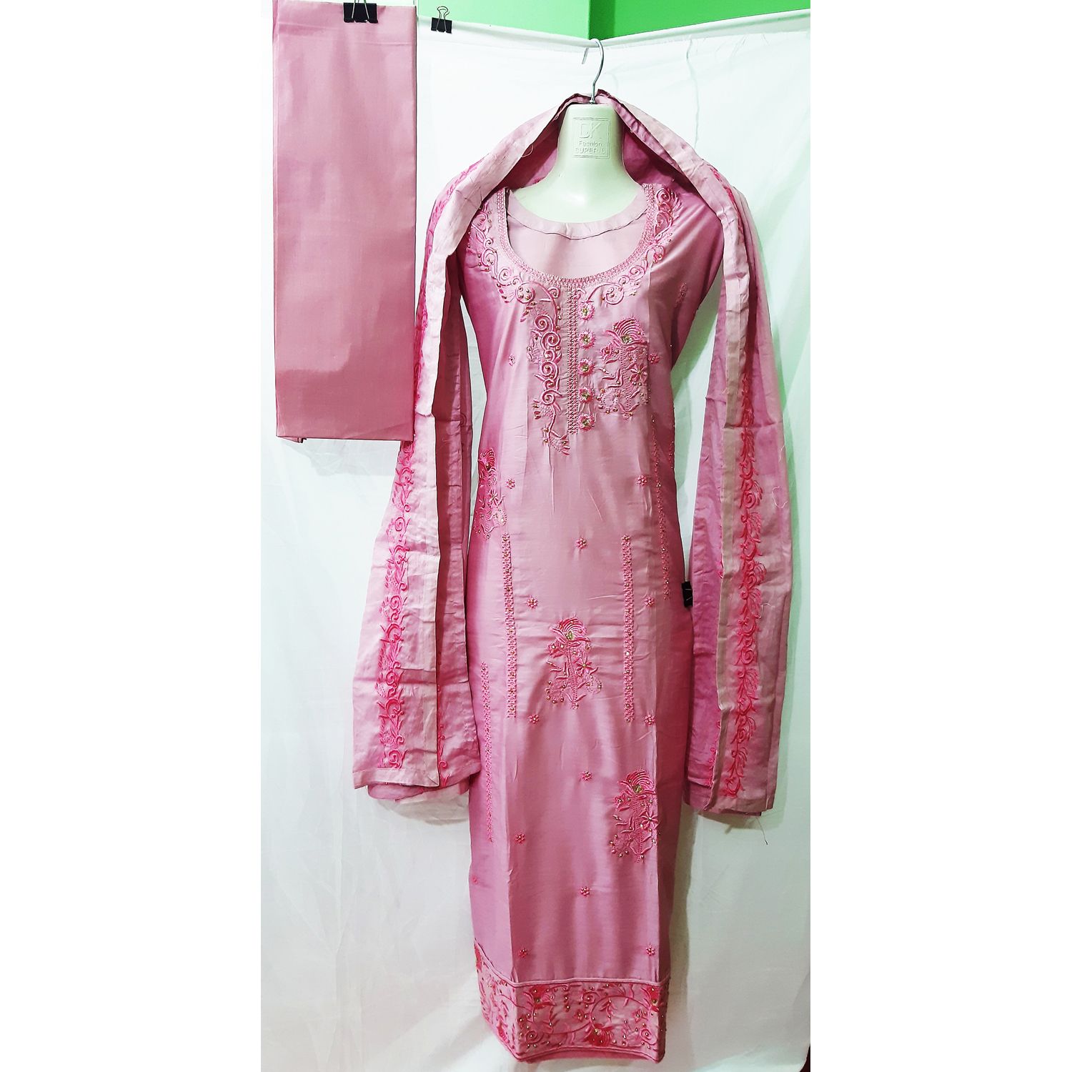 Gorgeous Shalwar Kameez Three Piece (3 piece) Soft Cotton Unstitched embroidery & Stone work Salwar kameez
