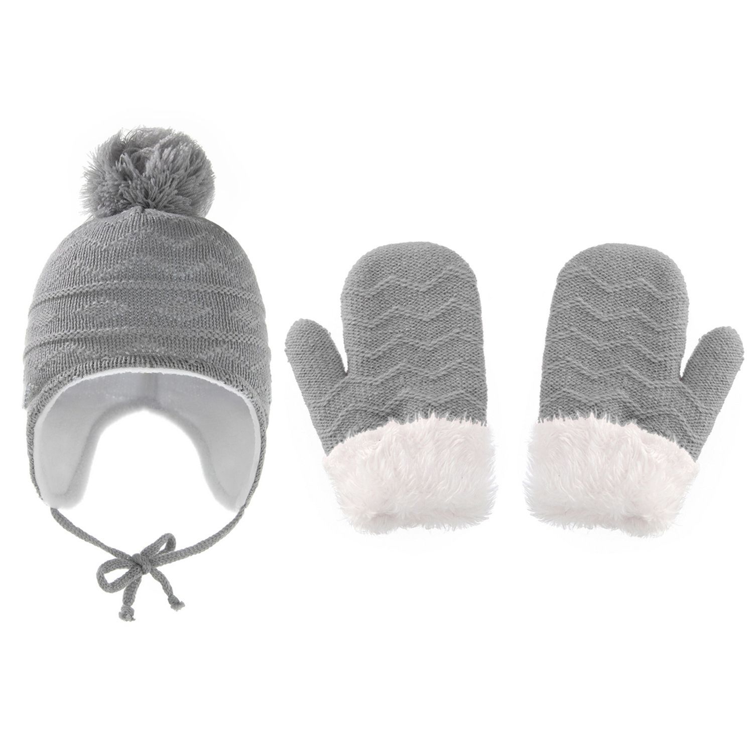 Knitted Hat Breathable Pom Hats Super Warm Circle Gloves Set
