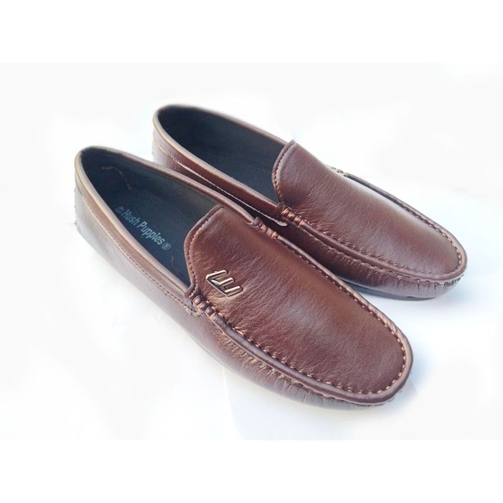 Fashionable Chocolate Leather Casual Loafers for Men