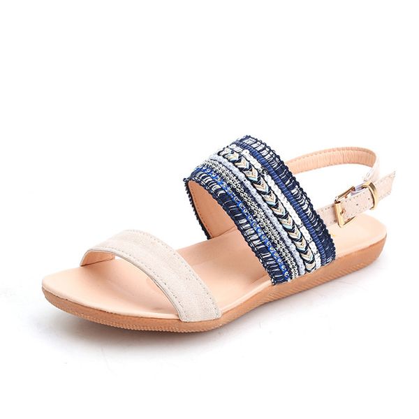 【ALLGOOD】Sandals Women's sandals Simple Flat Fish Mouth Sandals Plus size [high quality]