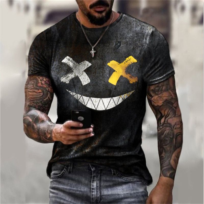SummerRetro Style 3D Printing Men T-Shirt Fashion O-Neck Casual Short Sleeve Harajuku  Hop Trend Oversized T-Shirt