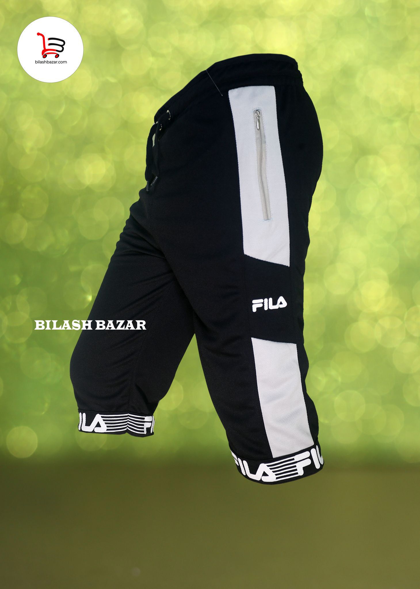 Stylish Black And White Color Comfortable Three Quarter Pant For Men's