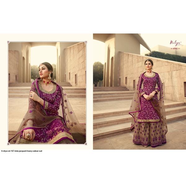 Un-stitched Embroidered Sharara Style Suit
