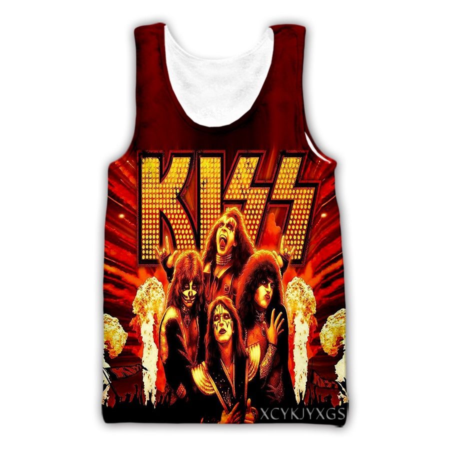 3D Printed Kiss Rock Band TaTops Harajuku Vest Summer Undershirt Shirts Streetwear for Men/Women