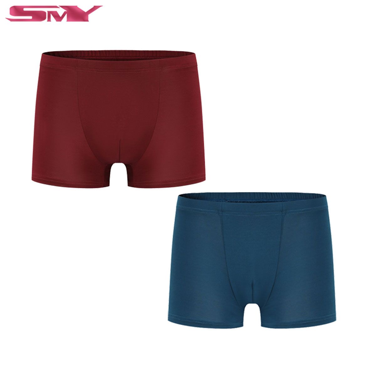 Pack Of 2-Men's Solid Color Milk Silk Underwear Comfortable Soft Men Boxer