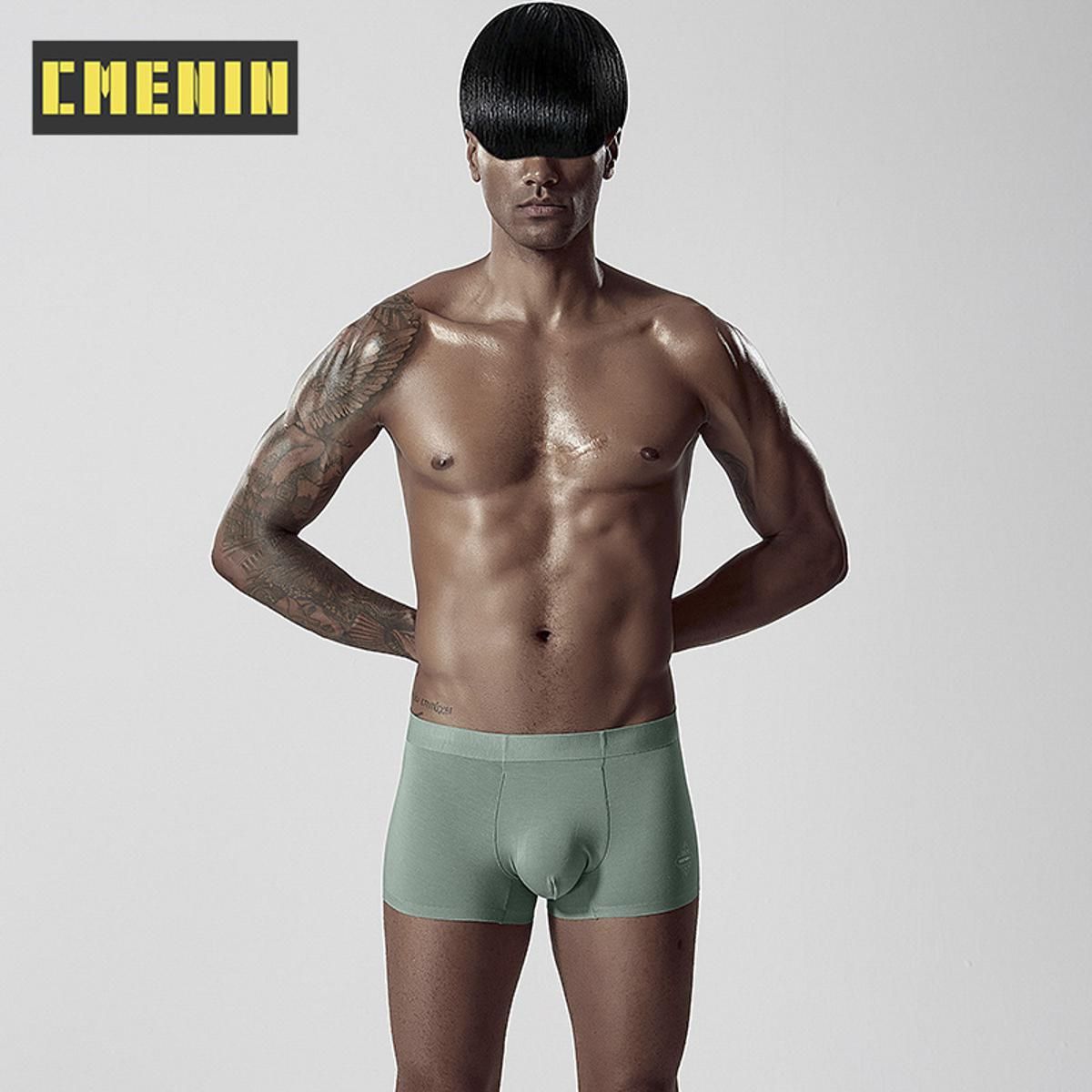 CMENIN Comfortable    Polyester  Men Underwear Boxer Trunks Quick Dry Mens Boxershorts Underpants Boxers Letter AD308