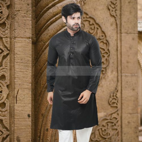 Semi Long Cotton Punjabi for Men