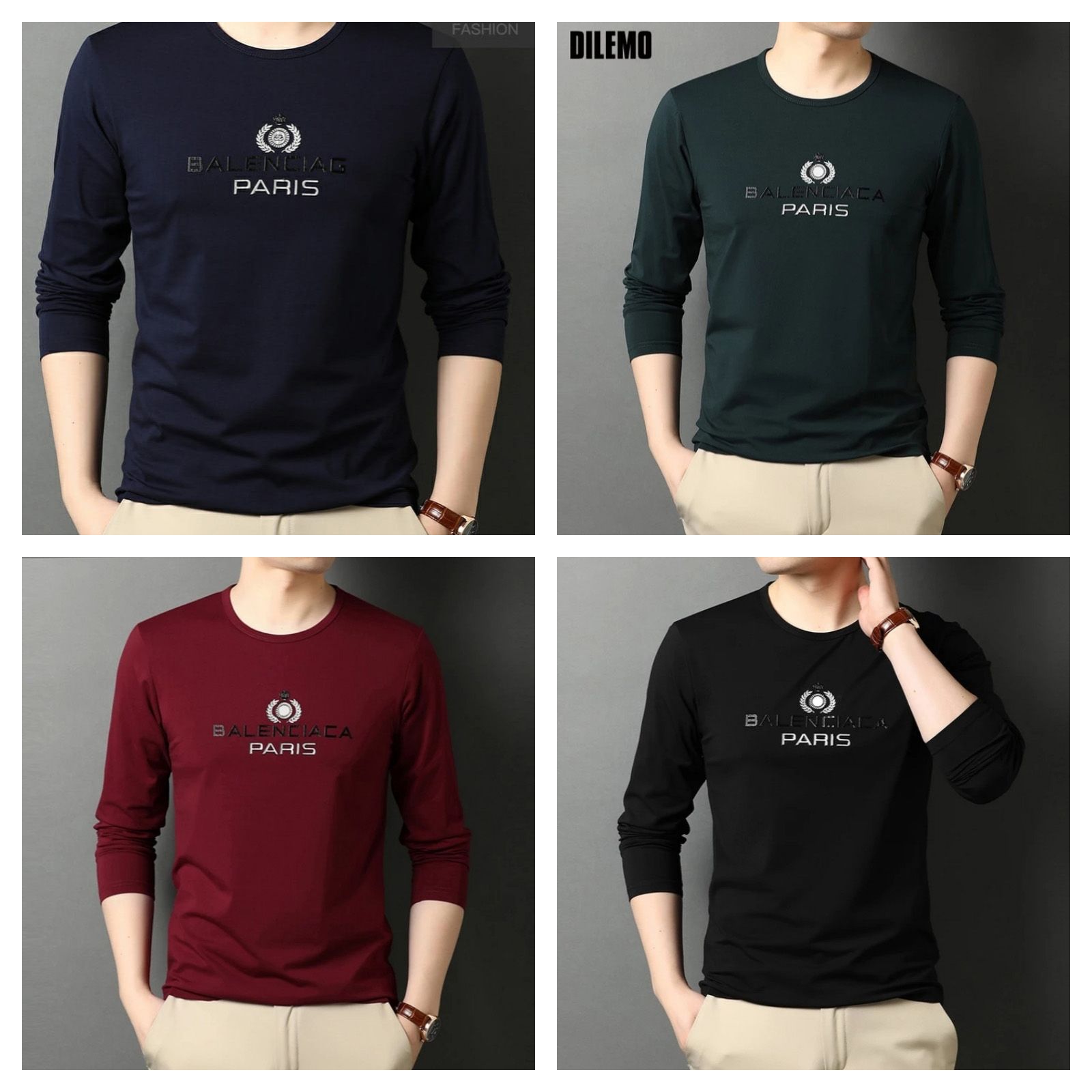 Pack of 4 Stylish Long Sleeve T-Shirt For Man