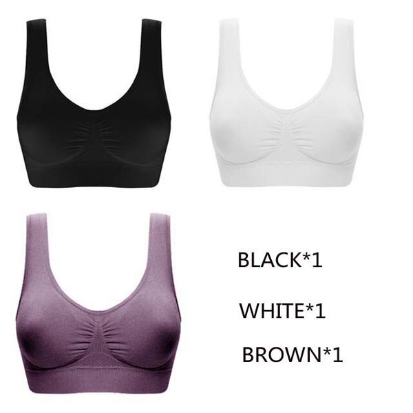 Queenral Dropshipping VIP 3PCS/lot Seamless Bra With Pads Plus Size Bras For Women Brassiere Big Size Vest Wireless BH 5XL 6XL