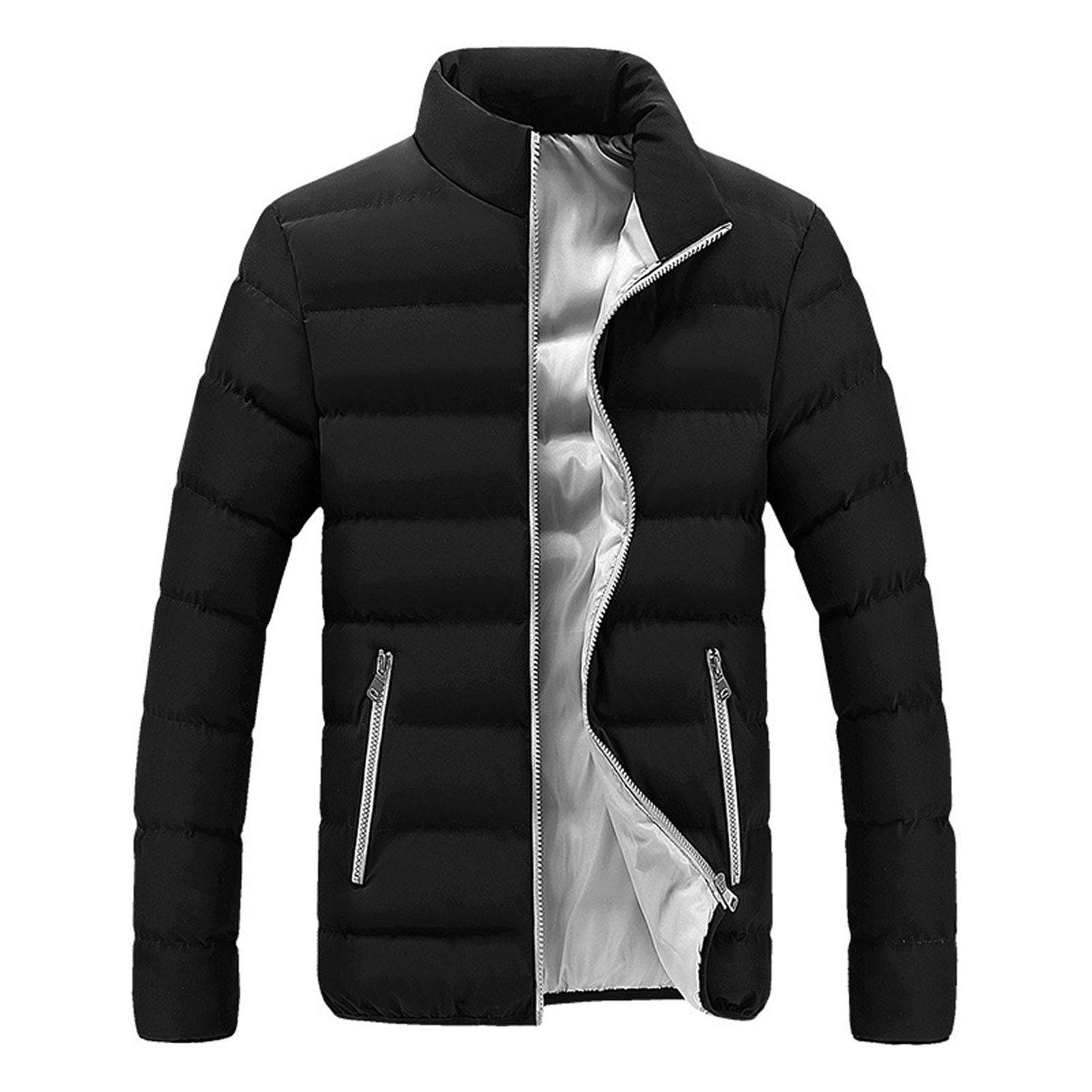 Winter Solid Color Jackets Parka Men Autumn Warm Outwear Slim Mens Cotton Padded Coats Male Coat