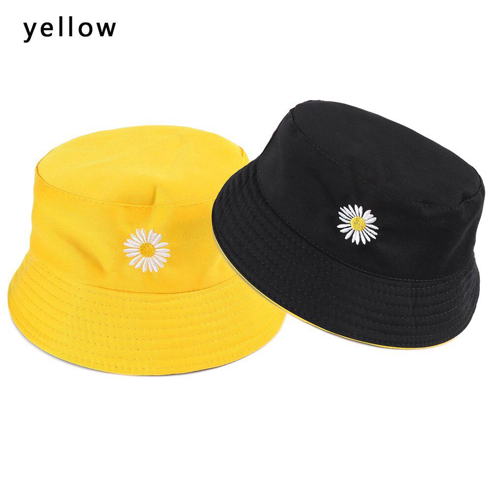 1PC Fashion Unisex Double-Sided Bucket Hat Hip hop Fisherman Cap Foldable Cotton Hat Summer Sunscreen Accessories
